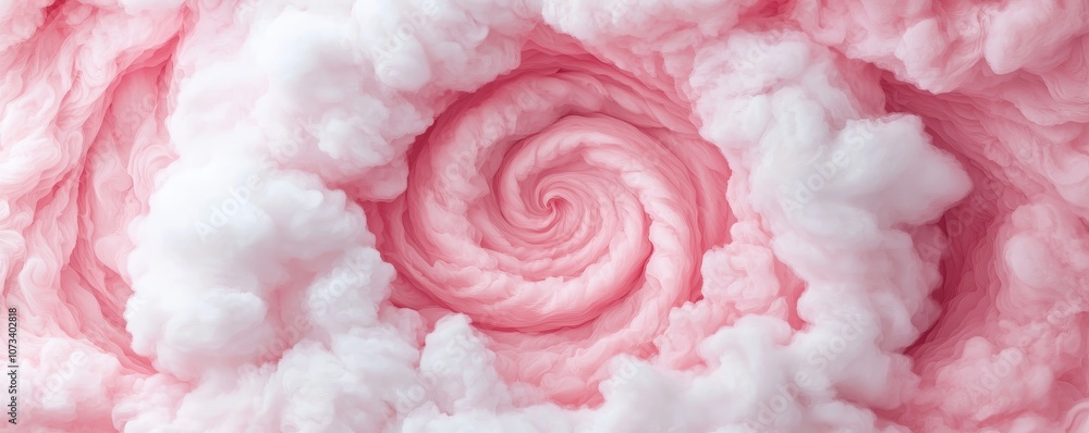 Fototapeta premium A mesmerizing swirl of pink and white clouds creates a dreamlike atmosphere, evoking feelings of calm and wonder.