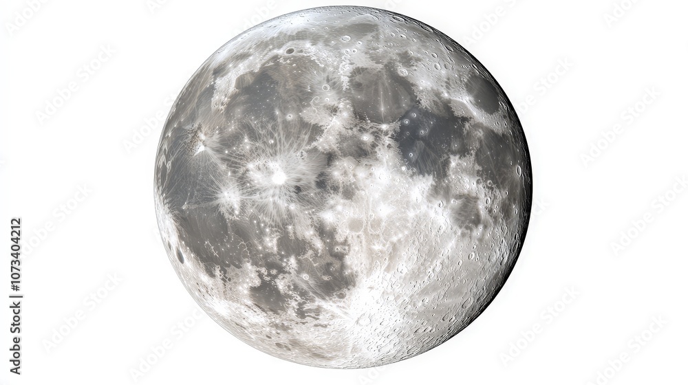 Isolated detailed moon texture with realistic surface Isolated detailed moon texture with realistic surface