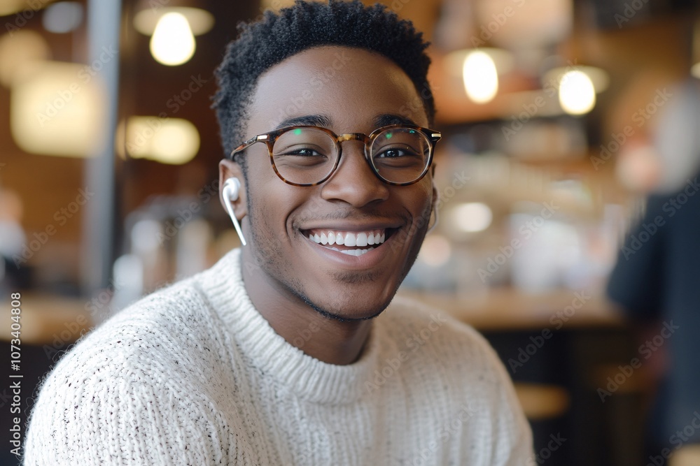 Young man working on a laptop at a cozy coffee shop during the day, enjoying a productive atmosphere and warm beverage Young man working on a laptop at a cozy coffee shop during the day, enjoying a productive atmosphere and warm beverage