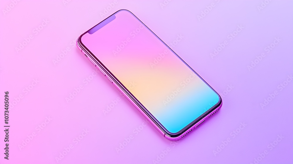 A phone with a pink background A phone with a pink background