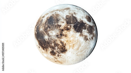 Isolated detailed moon texture with realistic surface