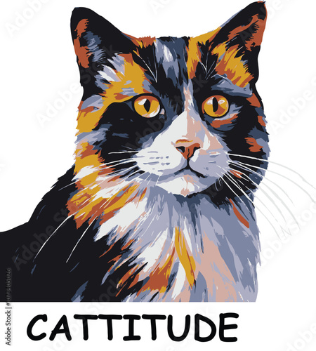 cattitude cat girls Women's Ladies t-shirt design