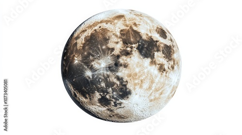 Isolated detailed moon texture with realistic surface