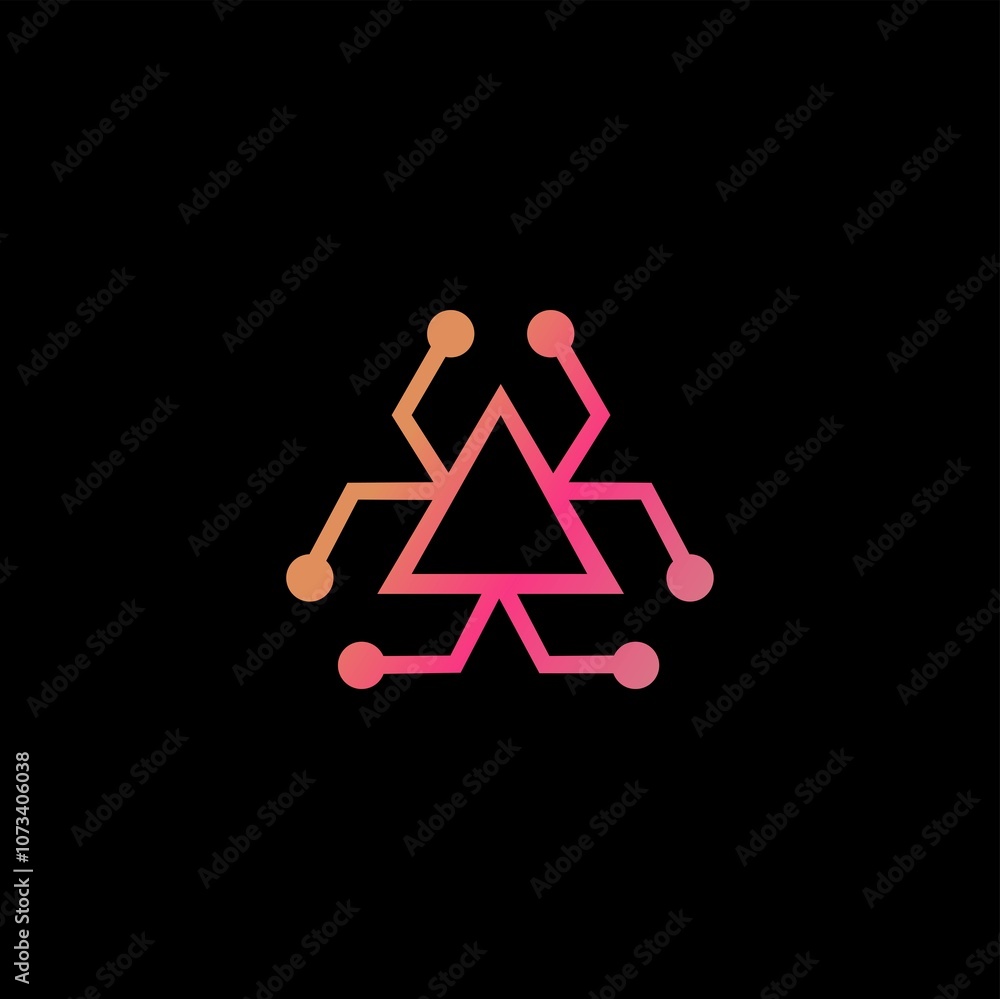 Generic network gradient vector logo design Generic network gradient vector logo design