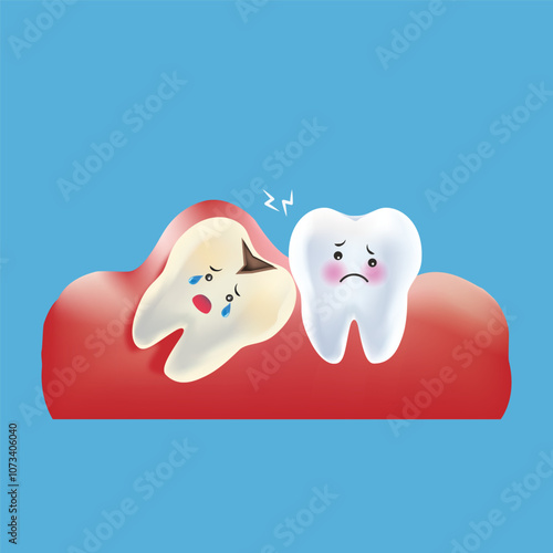 Dental icons character Vector illustrations pack