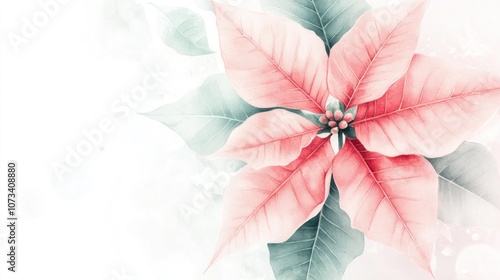 Elegant Watercolor Poinsettia on a Soft Background