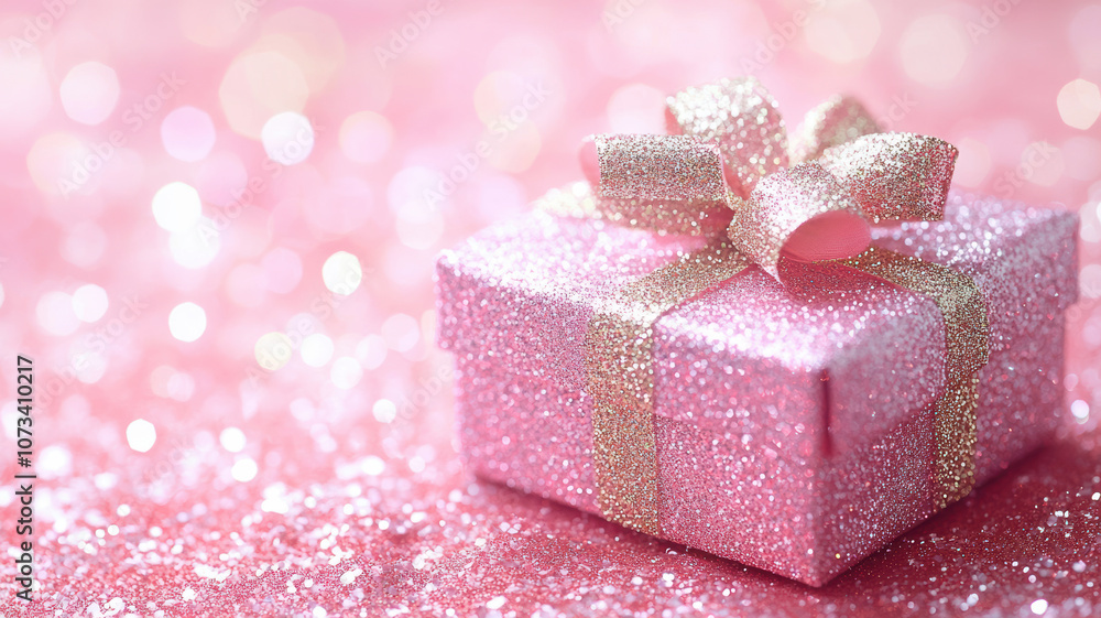 Elegant Christmas present with bokeh lights Elegant Christmas present with bokeh lights
