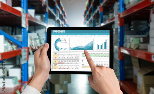 Spreadsheet document information financial startup concept. data and graphs in spreadsheet documents for online analysis project dashboard accounting digital snugly