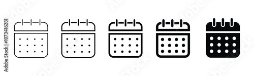 Calendar icon set. calendar vector icon. Line and glyph calendar set. Month calendar. Perfect for web and app interfaces, presentations,