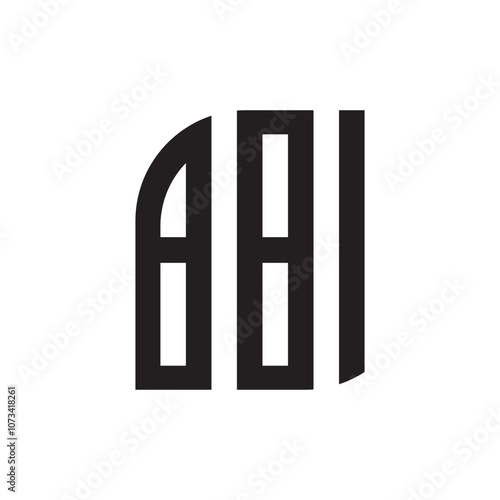 ABI letter logo design with white background in illustrator, vector logo modern alphabet font