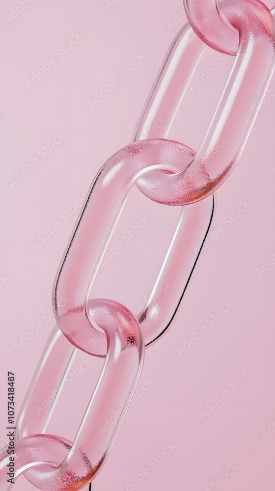 Glass chain link with beautiful pink caustics – Showcasing intricate design, light reflections, and vibrant colour effects in a visually striking composition Glass chain link with beautiful pink caustics – Showcasing intricate design, light reflections, and vibrant colour effects in a visually striking composition