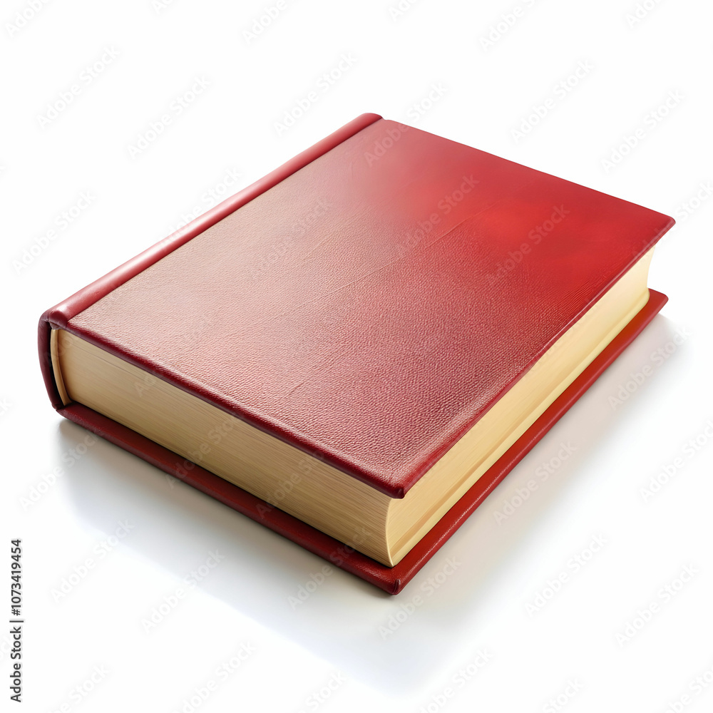 A closed book placed neatly on a white background A closed book placed neatly on a white background