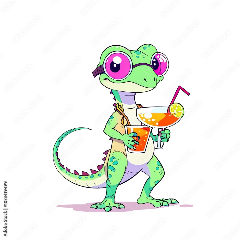 Lizard with Cocktails Lizard with Cocktails