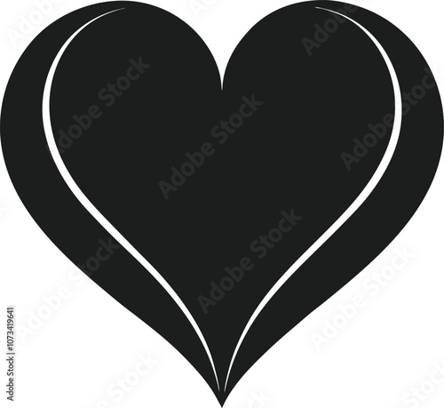 Elegant Heart Silhouette Vector - Symbol of Love, Passion, and Romance photo