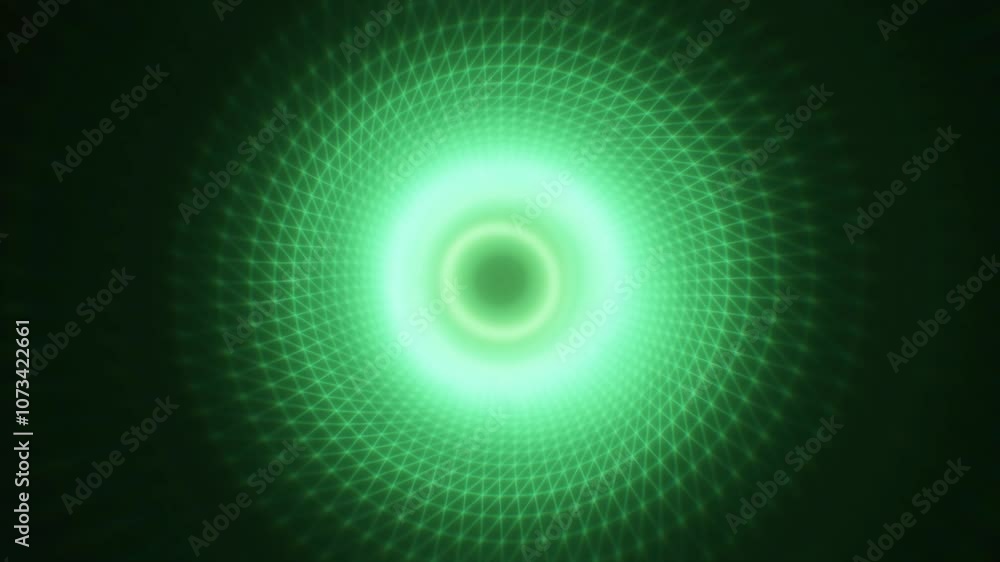 A hypnotic green vortex with a grid-like wireframe tunnel spiraling towards the center, creating a futuristic and geometric visual effect for technology, innovation abstract A hypnotic green vortex with a grid-like wireframe tunnel spiraling towards the center, creating a futuristic and geometric visual effect for technology, innovation abstract