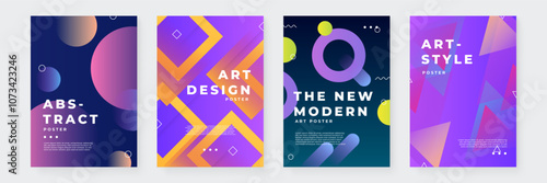 Modern Abstract Art Posters with Geometric Designs