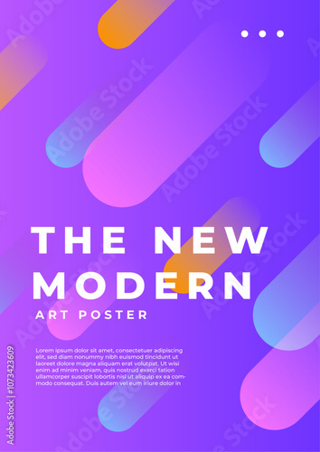 Vibrant Modern Art Poster With Colorful Gradients. A striking modern art poster featuring vibrant gradient background. Ideal for creative designs and artistic display