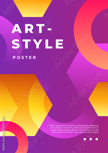 Vibrant Abstract Poster with Colorful Modern Shapes