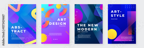 Vibrant Abstract Art Posters with Modern Design Elements