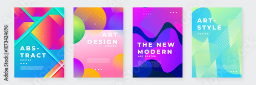 Vibrant Abstract Art Posters with Modern Design Elements