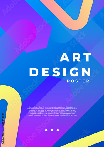 Vibrant Modern Art Poster With Colorful Gradients. A striking modern art poster featuring vibrant gradient background. Ideal for creative designs and artistic display