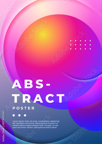 Vibrant Abstract Art-Style Poster. A colorful abstract poster featuring fluid shapes and vibrant, perfect for artistic decoration or creative projects