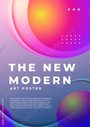Modern Abstract Art Design Poster with Colorful Shape