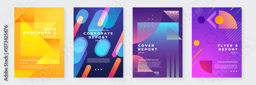 Colorful Abstract Art Design Posters with Modern Graphic Elements