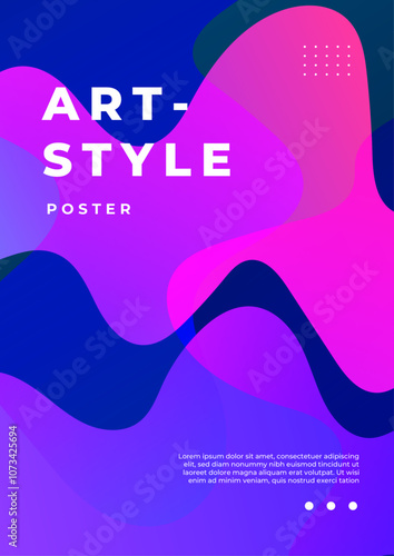 Vibrant Modern Art Poster With Colorful Gradients. A striking modern art poster featuring vibrant gradient background. Ideal for creative designs and artistic display