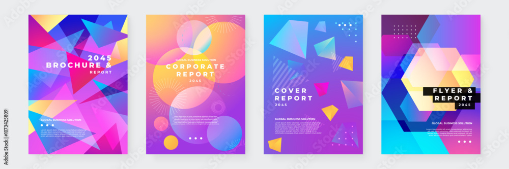 Vibrant Abstract Art Poster Collection With Modern Design. Collection of four vibrant abstract art posters featuring geometric shapes. Ideal for creative environments and artistic expression Vibrant Abstract Art Poster Collection With Modern Design. Collection of four vibrant abstract art posters featuring geometric shapes. Ideal for creative environments and artistic expression