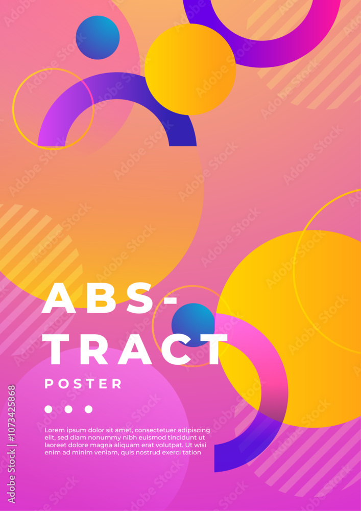 Fototapeta premium Colorful Abstract Geometric Design Art Poster With Gradient Shapes