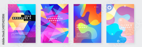 Colorful Abstract Art Design Posters with Modern Graphic Elements