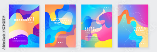 Colorful Abstract Art Design Posters with Modern Graphic Elements