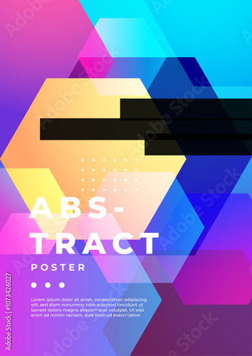 Modern Abstract Art Posters With Vibrant Geometric Designs. Perfect for creative art presentations, contemporary interiors, or stylish decoration ideas