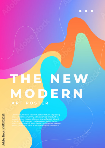 Vibrant Modern Art Poster With Colorful Gradients. A striking modern art poster featuring vibrant gradient background. Ideal for creative designs and artistic display