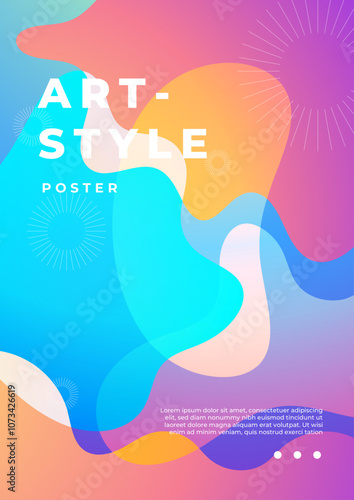 Modern Abstract Art Posters With Vibrant Geometric Designs. Perfect for creative art presentations, contemporary interiors, or stylish decoration ideas