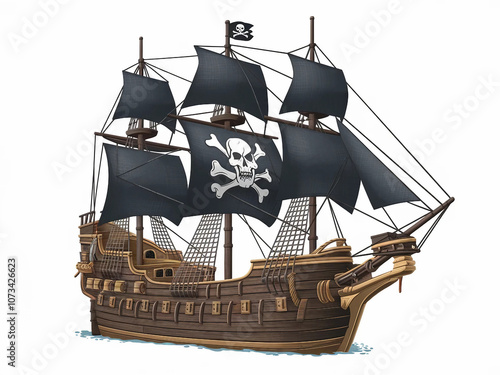 Pirate Ship with Black Sails photo