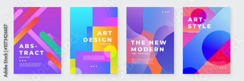 Modern Abstract Art Posters with Geometric Designs