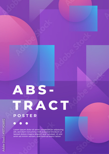 Modern Abstract Art Posters With Vibrant Geometric Designs. Perfect for creative art presentations, contemporary interiors, or stylish decoration ideas
