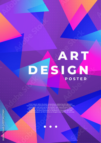 Vibrant Abstract Poster with Colorful Modern Shapes