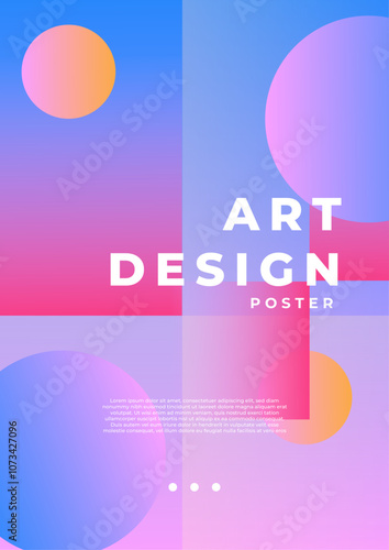 Vibrant Abstract Poster with Colorful Modern Shapes