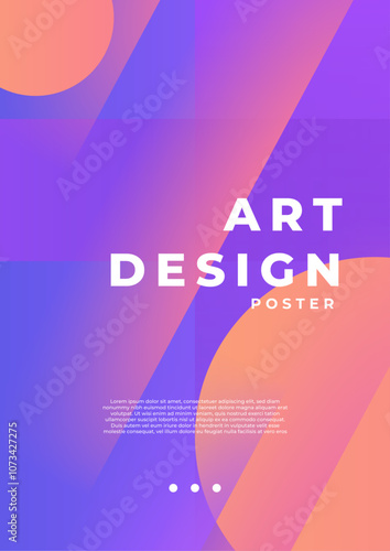 Wallpaper Mural Vibrant Abstract Art-Style Poster. A colorful abstract poster featuring fluid shapes and vibrant, perfect for artistic decoration or creative projects Torontodigital.ca