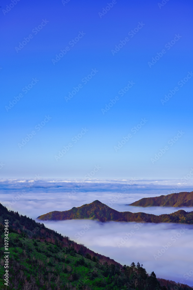 紅葉と雲海が織りなす日本の秋景色