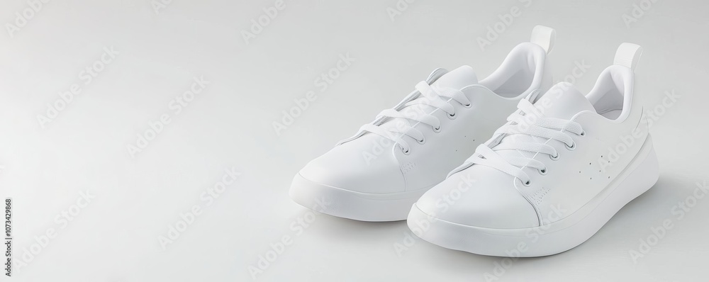 Pair of sneakers on white background, diffused studio lighting, isolated product image, high detail Pair of sneakers on white background, diffused studio lighting, isolated product image, high detail