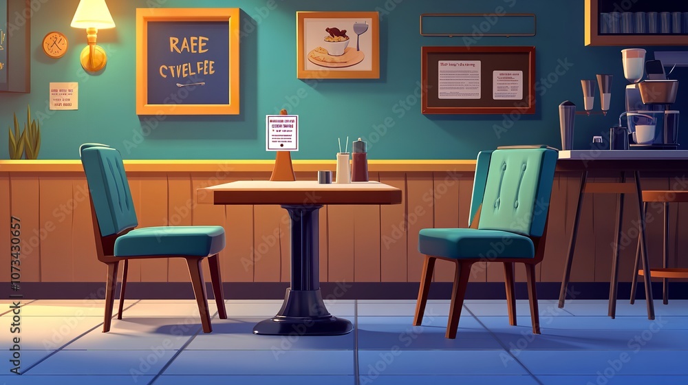 A Flat Vector Illustration of a Reserved Table in a Cafe
A Flat Vector Illustration of a Reserved Table in a Cafe