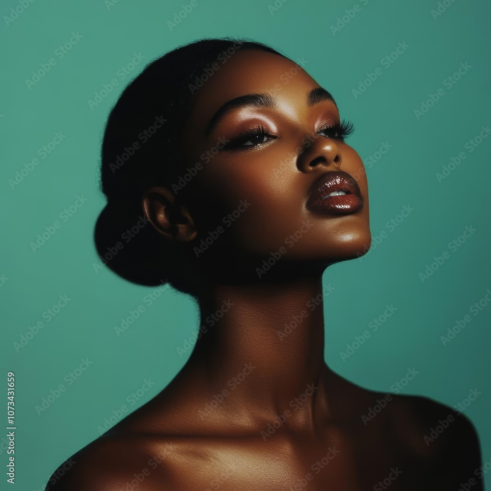 Portrait of fashion model, diffused studio lighting, glamorous look Portrait of fashion model, diffused studio lighting, glamorous look