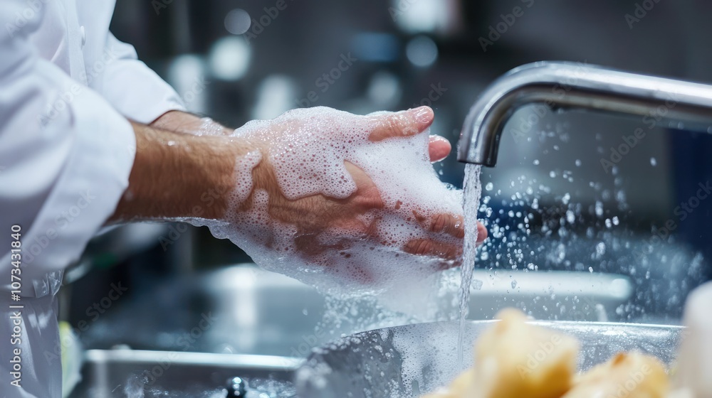 Washing Hands in Kitchen