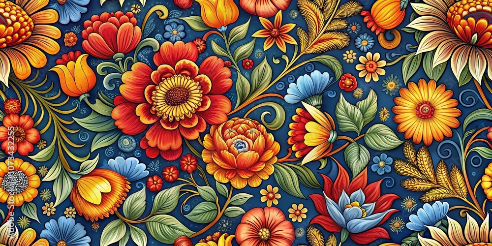 A Colorful Tapestry of Blossoming Flowers and Intricate Foliage, a Vibrant Celebration of Nature's Beauty A Colorful Tapestry of Blossoming Flowers and Intricate Foliage, a Vibrant Celebration of Nature's Beauty