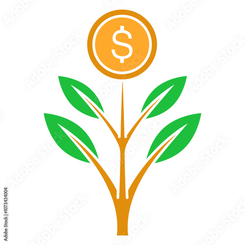 tree of money. financial growth illustration