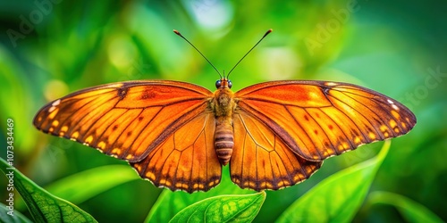 Aerial Butterfly, Orange Beauty on Green, Stunning Photography, High-Resolution Image